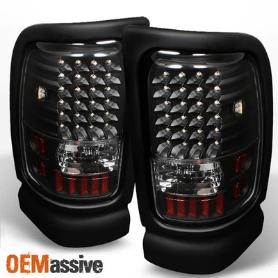 Fits 94-01 Dodge Ram Pickup Black LED Tail Lights Lamps Left+Right - Image 1 of 2