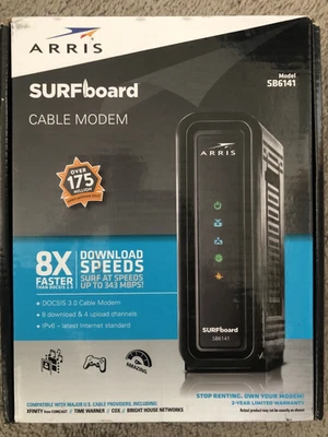 Motorola Arris SURFboard Modem 400 Series SB6141 343 Mbps DOCSIS 3.0 Ethernet  - Image 1 of 4