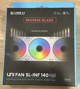 Ventilatore Lian Li UNI SL-INF 140 RGB confezione singola ARGB catena margherita rivoluzionata bianca - Foto 1 di 8