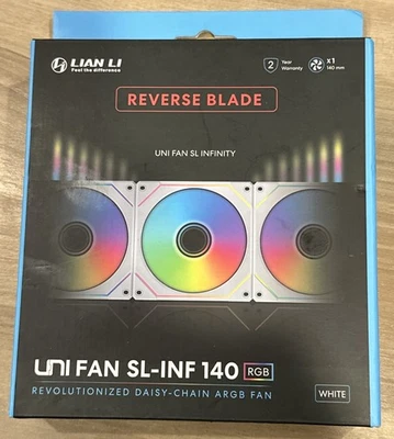 Lian Li UNI Fan SL-INF 140 RGB Single Pack ARGB Revolutionized Daisy Chain White - Image 1 of 4