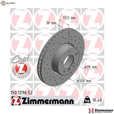2x BRAKE DISC 150.1296.52 FOR BMW M47D20 2.0L 4cyl 5 E39 M54B30 3.0L M57D30 2.9L - Image 1 of 4