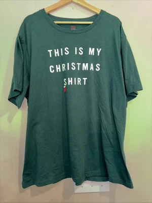 Divertida Camiseta Navidad Unisex Talla XXL Verde Oscuro Con Motivo Medias Foto 1 de 4