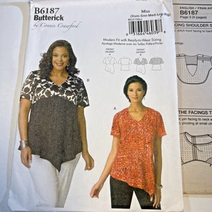 Butterick 6187 Women’s Pullover Top Size Woman XS-S-M-L-XL Easy Sewing Pattern - Picture 1 of 2