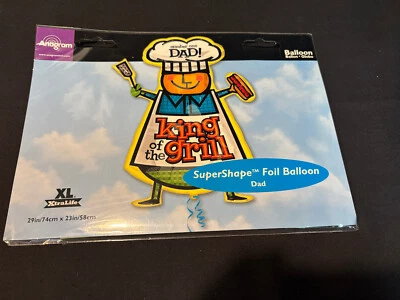 Anagrama Día del Padre Rey de la Parrilla Globo Helio Decoración Fiesta Recargable Foto 1 de 2