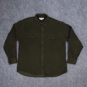 J Crew Shirt Mens Large Green Corduroy Button Up Cotton Pockets Long Sleeve - Picture 1 of 9