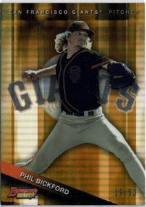 2015 Bowman's Best Phil Bickford (Giants) Gold Refractor /50 Card No. TP-39 - Picture 1 of 2