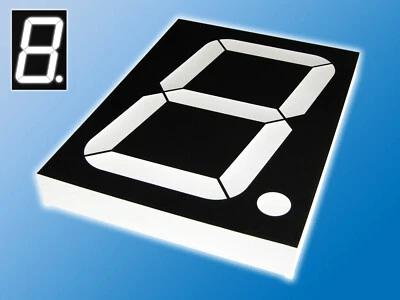 7-Segment Anzeige | Weiße Ziffern | Weiß | Symbolhöhe 56,8 mm | gem. Anode - Bild 1 von 4