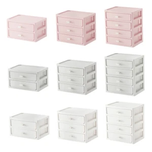 2/3/4 Drawers Plastic Tower Unit Desktop Chest Home Office Storage Box Container - Picture 1 of 24