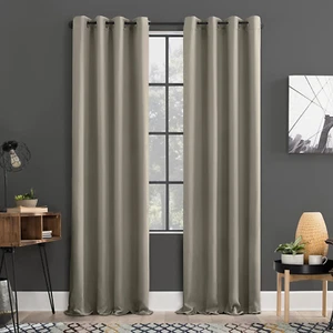 Soho 2-Pack Blackout Energy Efficient Grommet Curtain Panel Pair, 54" X 84", Sto - Picture 1 of 10