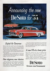 1955 DeSoto Fireflite & Firedome Original Color Print Ad - Picture 1 of 1