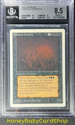 MTG Unlimited Edition 1993 Demonic Hordes BGS 8.5Q++ (Baby Quad++) NM/MT+ 93/94 - Image 1 of 4