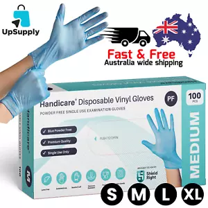 Handicare Blue Vinyl Disposable Gloves Powder Free & Latex-Free 100 Pack - Picture 1 of 8