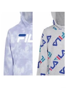 ๐ 2 PACK FILA MEDIUM Youth Pullover Hoodie Kangaroo Pocket Brand Logo - Picture 1 of 12