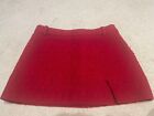 Zara Red Knit Textured Mini SKirt with Slit Size S