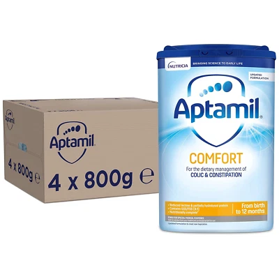 4 x 800g Aptamil Comfort Infant Milk Suitable From Birth to 12 Months - Image 1 of 4