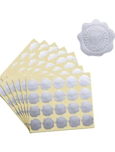 100 Silver Embossed Stickers Seal Envelopes, Invitations, Xmas Card - Picture 1 of 3