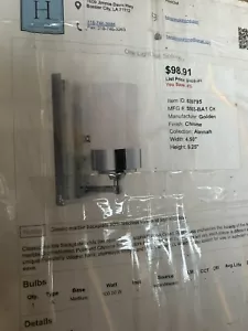 Golden One Light Wall Sconce 5503-BA1-CH - Picture 1 of 1
