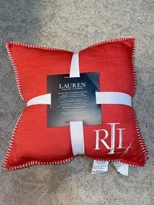 Designer Ralph Lauren Set of 2 Red Indoor/Outdoor Decorative Pillows 20x20 - Picture 1 of 6