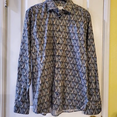 ETON Mens Paisley Slim Fit 100% Cotton Dress Shirt size XL 43 17 Romania - Image 1 of 4