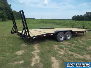 8 x 24 low pro half deckover 7 ton HD bobcat equipment trailer 24ft flatbed 14k - Picture 1 of 12