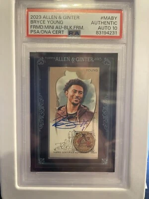 2023 Allen & Ginter Framed Mini Auto Black Frame Bryce Young PSA 10 auto  - Image 1 of 2