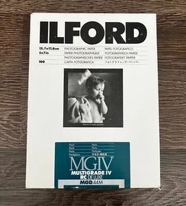 Papel fotográfico ILFORD 5x7 pulgadas perla MULTIGRADO IV RC DELUXE MGD44M PAQUETE DE 100 sellado - Imagen 1 de 12