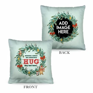 Christmas Hug - 26cm x 26cm - Personalised Cushion - Picture 1 of 9