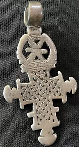 croix copte Masculine Éthiopie argent massif bas titre - Imagen 1 de 4