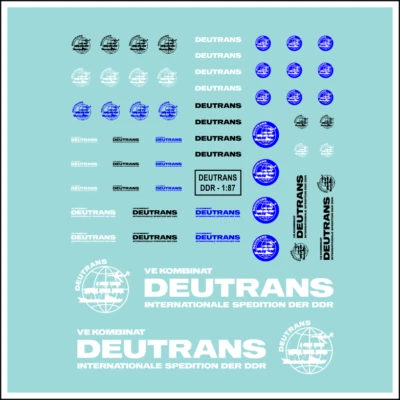 Waterslide Decal 1:87 -  DDR VE Kombinat Deutrans W50 Truck LKW Multicar - Bild 1 von 3