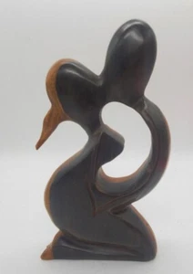 African Carved Wooden Ritual Statue Kissing Couple Figurine 7” - Picture 1 of 7