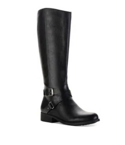 New Style & Co Marliee Faux Leather Wide Calf Riding /Motorcycle Boots Size 6.5M - Picture 1 of 9