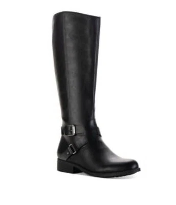 New Style & Co Marliee Faux Leather Wide Calf Riding /Motorcycle Boots Size 6.5M - Image 1 of 4