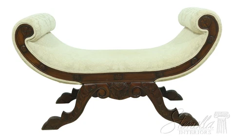 54278EC: Rolled Arm Upholstered Mahogany Bench Cover