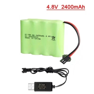 1 Pack 4.8V 2400mAh AA Ni-MH Rechargeable Battery Pack for RC Truck Toy Cars USA - Picture 1 of 10