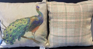Atemberaubender Pfau Kissenbezug mit weicher Tweed Rückseite 45 cm x 45 cm Made in UK - Bild 1 von 1