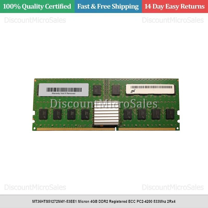 MT36HTS51272M4Y-53EE1 Micron 4GB DDR2 Registered ECC PC2-4200 533Mhz 2Rx4 - Image 1 of 1