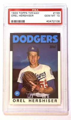1986 Topps Tiffany #159 Orel Hershiser PSA 10 Gem Mint *Rare! POP 38!* - Image 1 of 2