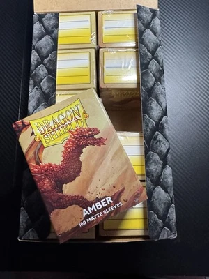 Dragon Shield Amber Matte Display - 10 Boxes Of 100 Protective Sleeves - Image 1 of 4