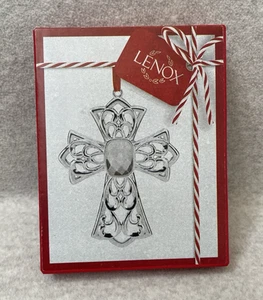 Lenox Adorno Cruz Joya Plateado 4-3/4" Decoración Navidad Vacaciones - Imagen 1 de 3