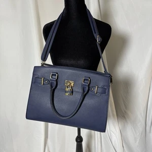 DASEIN Womens Handbags Shoulder Bag Top Handle Satchel Tote - NAVY WITH GOLD - Picture 1 of 17