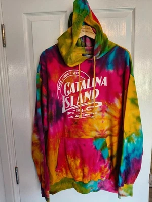 Sudadera con Capucha Catalina Island Rosa Amarillo Azul Tie Dye - Talla 18/20 Foto 1 de 2