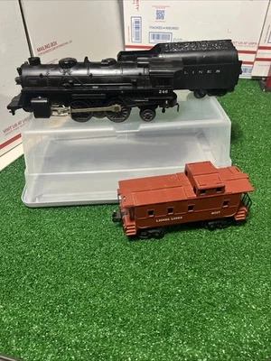 POSTWAR LIONEL LOCOMOTIVE 246 2-4-2 SCOUT O Gauge Caboose Tender 6017 Train - Image 1 of 4