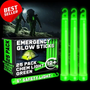 25 Notfall Leuchtstäbe, ultrahell, 12 Stunden taktische Chem Lichter für Überleben - Bild 1 von 7