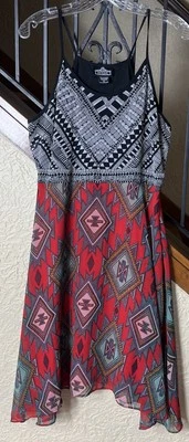 Vestido Angie Nativo Estampado Asimétrico Ajuste N Acampanado Correa de Espagueti Para Mujer’s L Foto 1 de 4