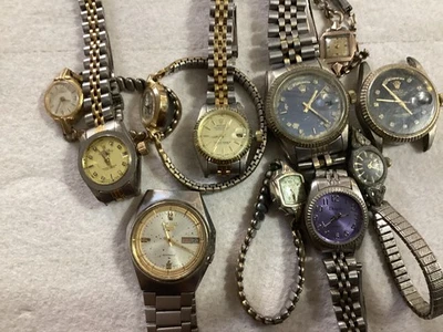Vintage Lot Of 11 Misc. Wrist Watches NON Working, For Parts or repair - Image 1 of 4