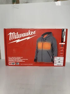 Milwaukee M12 Hombre Chaqueta Térmica Sudadera con Capucha Kit Con Batería + Cargador Gris 2X NUEVO - Imagen 1 de 6
