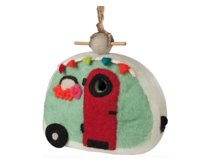 *NWT* Wool Felt Birdhouse - Retro Camper Van - Wild Woolies - Fair Trade Nepal - Image 1 of 4