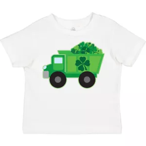 Inktastic St Patricks Day Irish Clover Dump Truck Childs Toddler T-Shirt 2025 4 - Picture 1 of 12