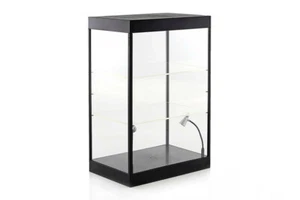 LARGE LED LIGHTED DISPLAY CASE W/ 2 ADJUSTABLE SHELVES 9927MBK DIECAST 1/18 1/24 - Picture 1 of 6