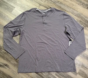 William Rast Men's 3-Button Henley Long Sleeved T-Shirt Size XXL NWT Gray - Picture 1 of 6